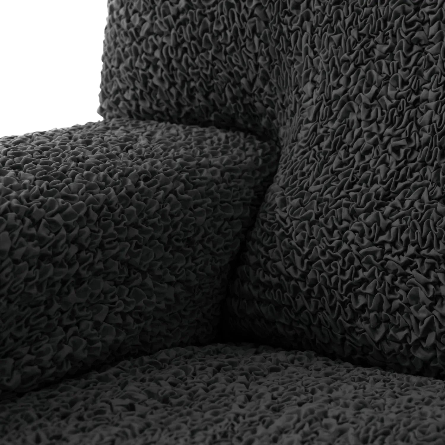 Black Fullback Support Sectional Sofa Slipcover (Left Chaise), Microfibra Collection
