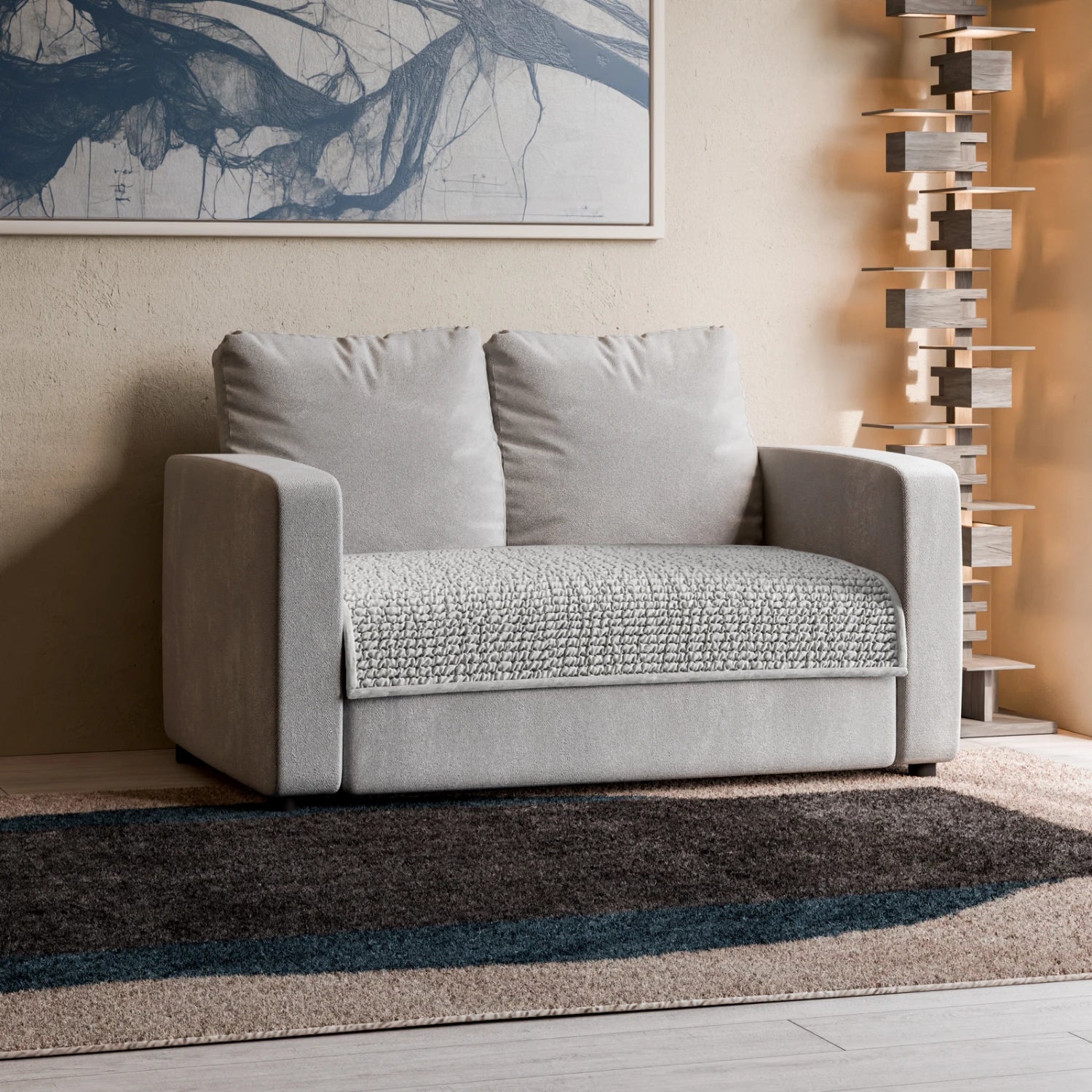 Light Grey Waterproof Blanket Loveseat