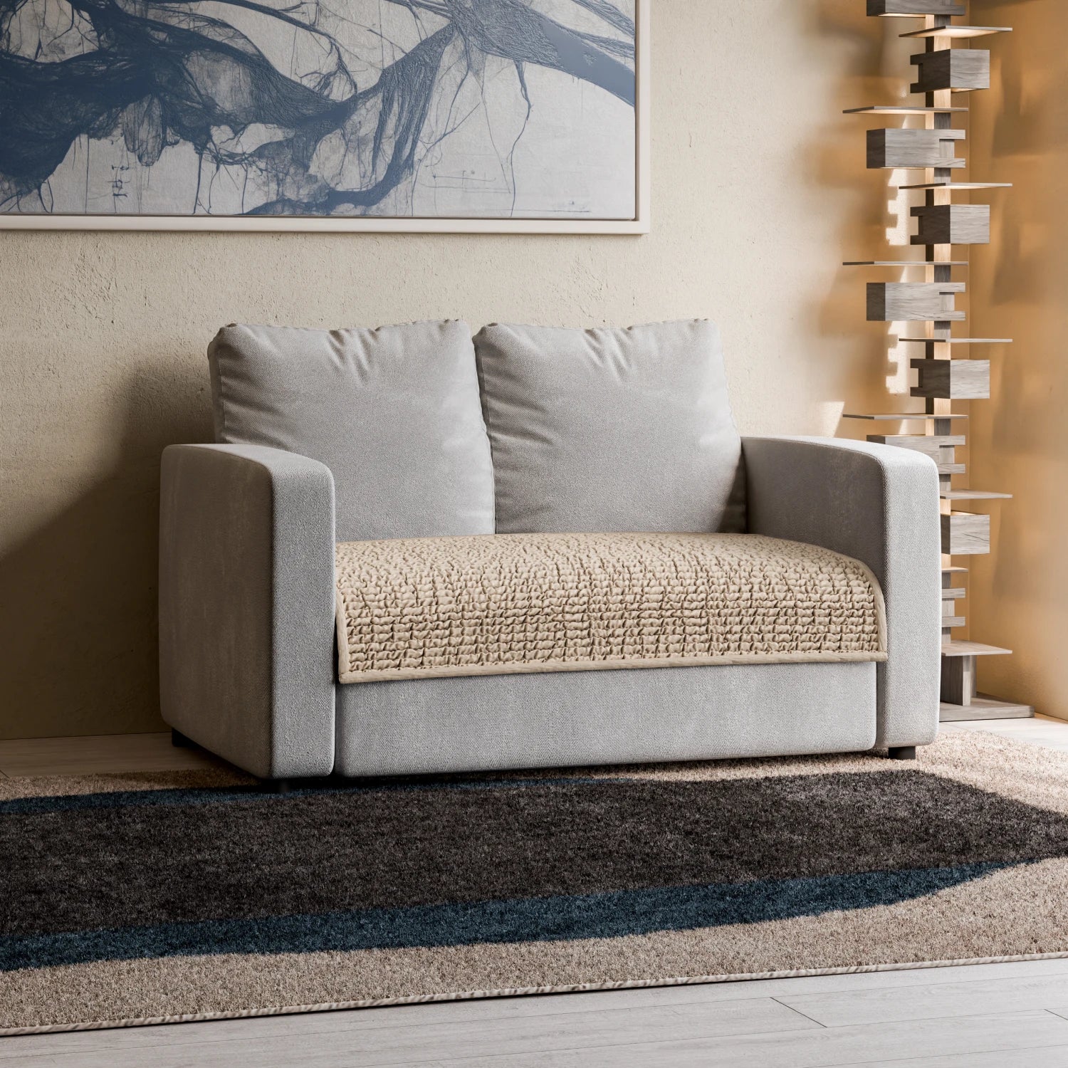 Macadamia Waterproof Blanket Loveseat