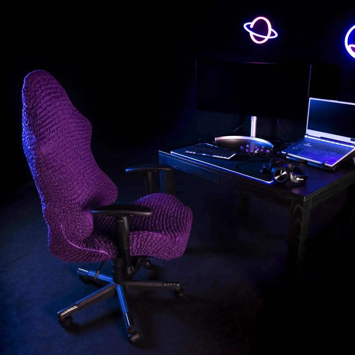 Purple Gaming Chair Slipcover, Microfibra Collection