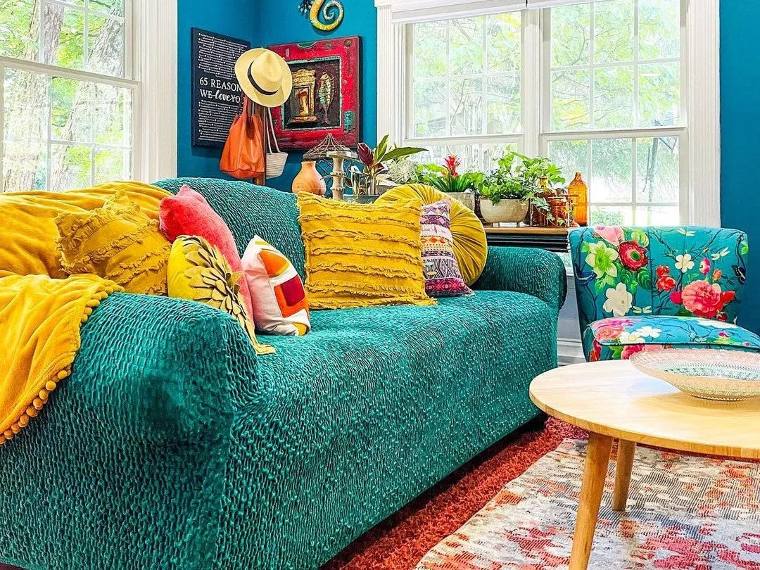 emerald green sofa cover velvet
