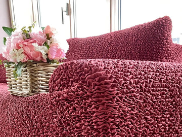 Red Sofa Slipcover, Microfibra Collection