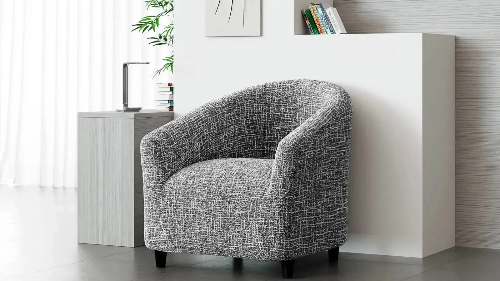 gray armchair on a white background