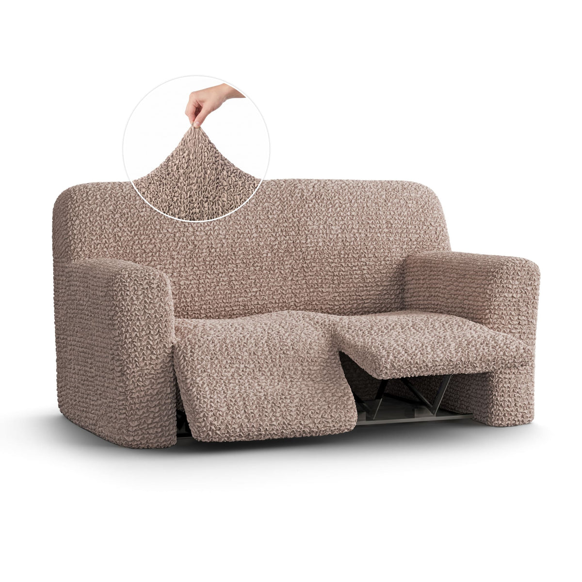 2 Seater Recliner Slipcover, Comfort Collection – Soft Taupe, front view | Soft Taupe