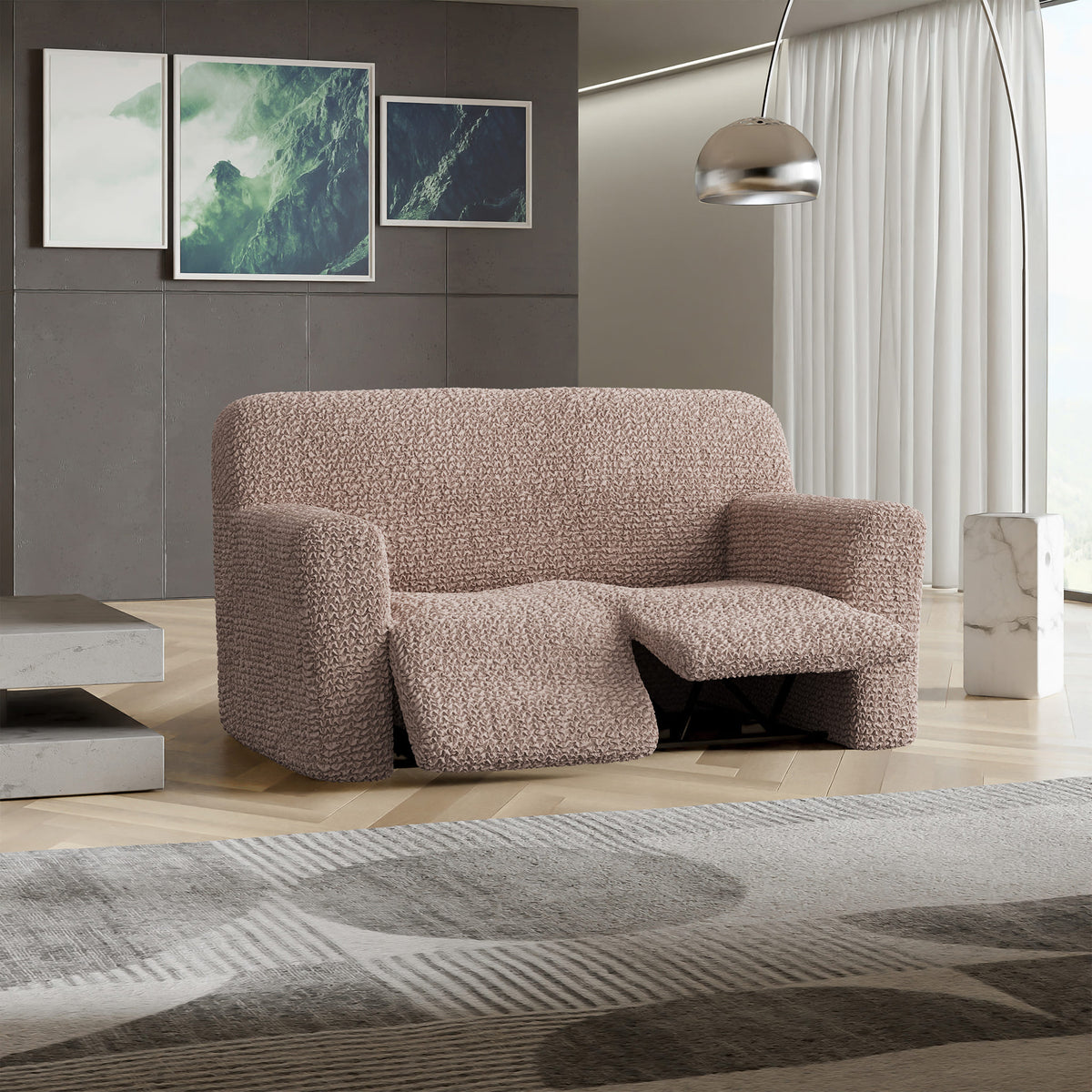 2 Seater Recliner Slipcover, Comfort Collection – Soft Taupe, interior view 1 | Soft Taupe