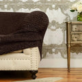 Dark Brown Large Corner Sofa Slipcover, Microfibra Collection