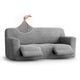 3 Seater Recliner Slipcover, Comfort Collection – Ash, front view | Ash