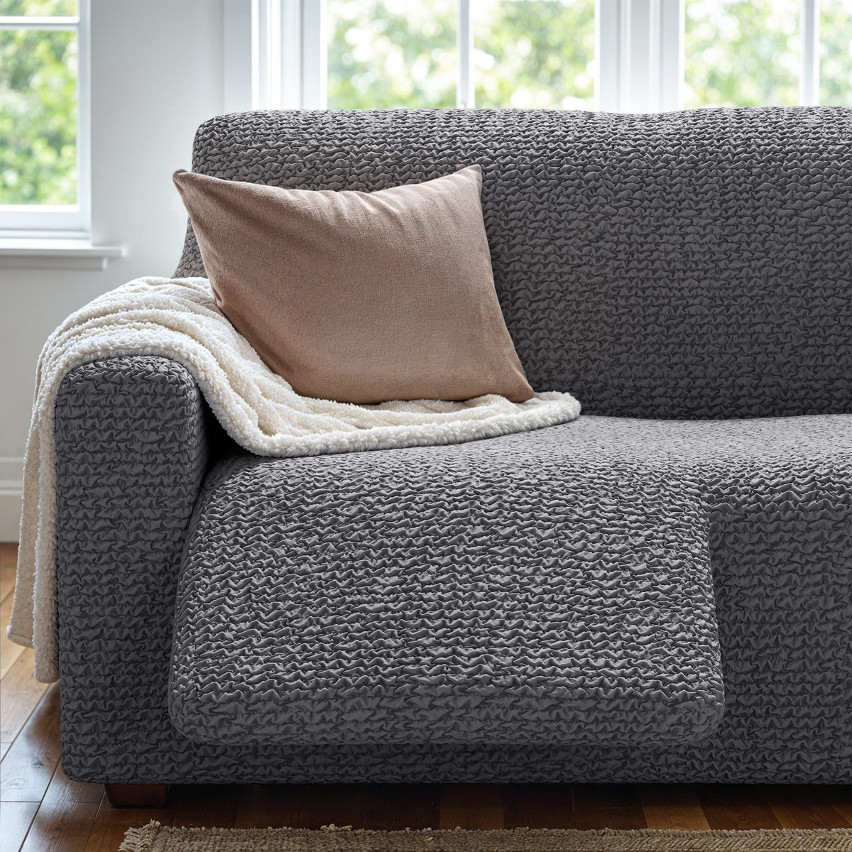 3 Seater Recliner Slipcover, Comfort Collection – Dark Grey, interior view 2 | Dark Grey