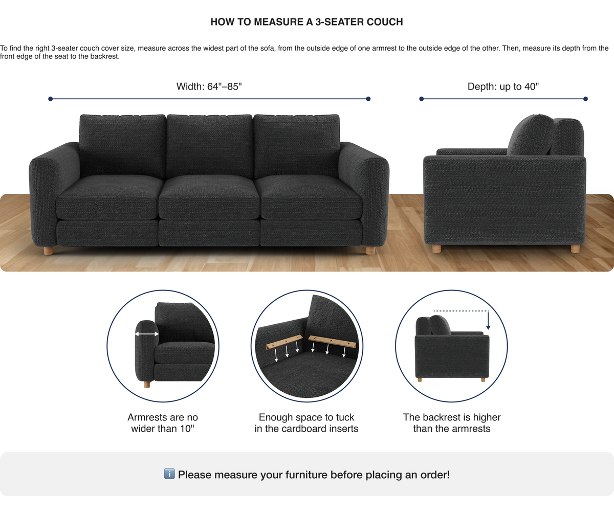 How to Measure a Couch | Sofa Measuring Guide for 2, 3 and 4 Seater