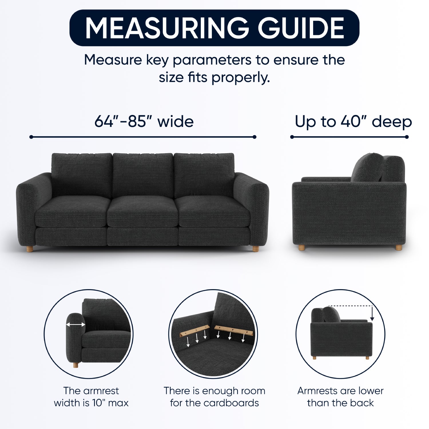  Sofa 3 Seater Slipcover, Microfibra Collection