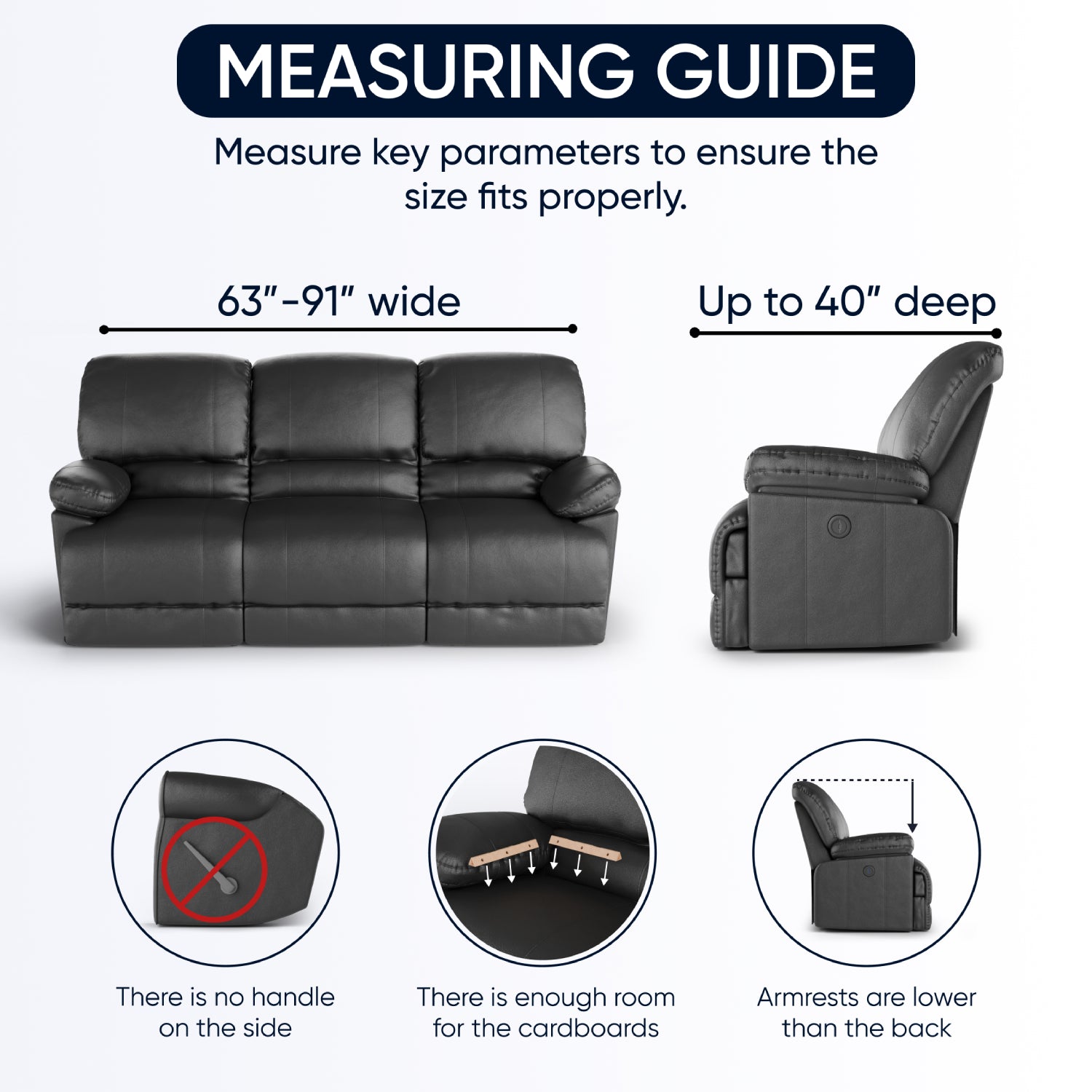 Microfibra 3 Seater Recliner Stretch Slipcover