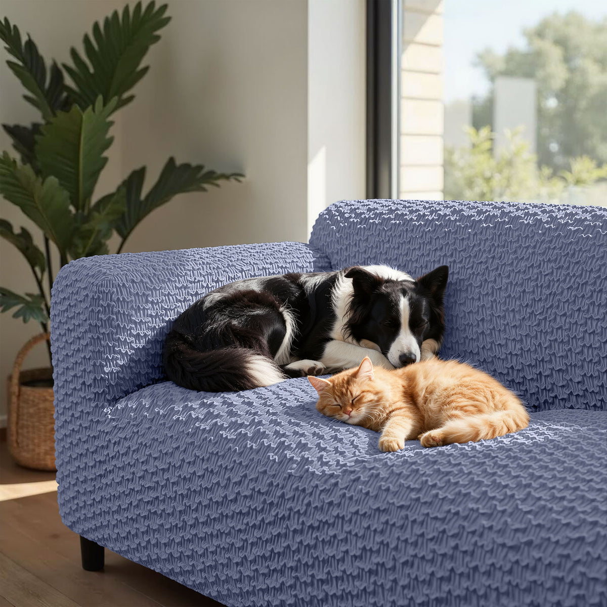 Sofa 4 Seater Slipcover, Embrace Collection – Blue, lifestyle view | Blue