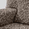 Brown Arabesco 3 Seater Recliner Slipcover, Jacquard 3D Collection