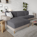 Light Grey Chaise Seat Cushion Cover, Microfibra Collection