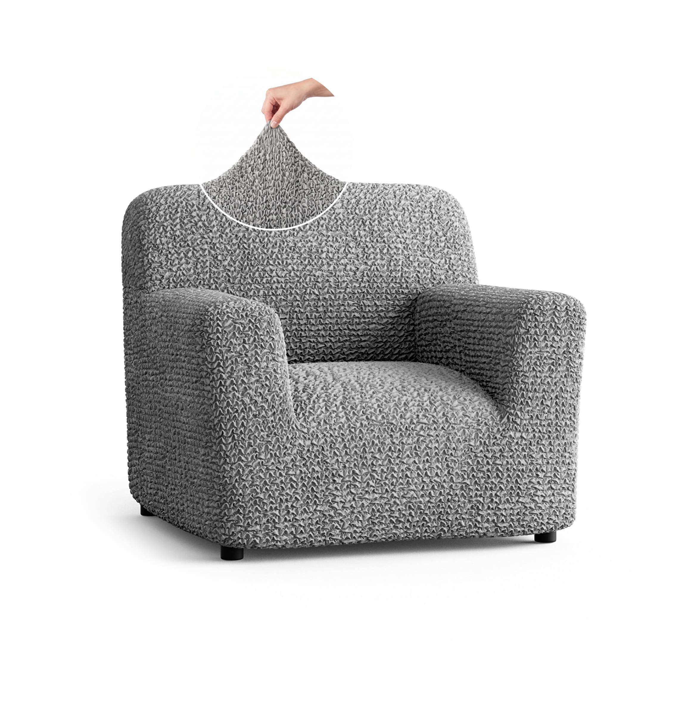 Armchair Slipcover, Comfort Collection – Ash, front view | Ash