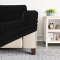 Black 3 Seater Recliner Slipcover, Velvet Collection