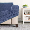 Blue L-Shaped Sofa Slipcover (Right Chaise), Velvet Collection