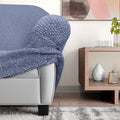 Blue Wingback Chair Slipcover, Microfibra Collection