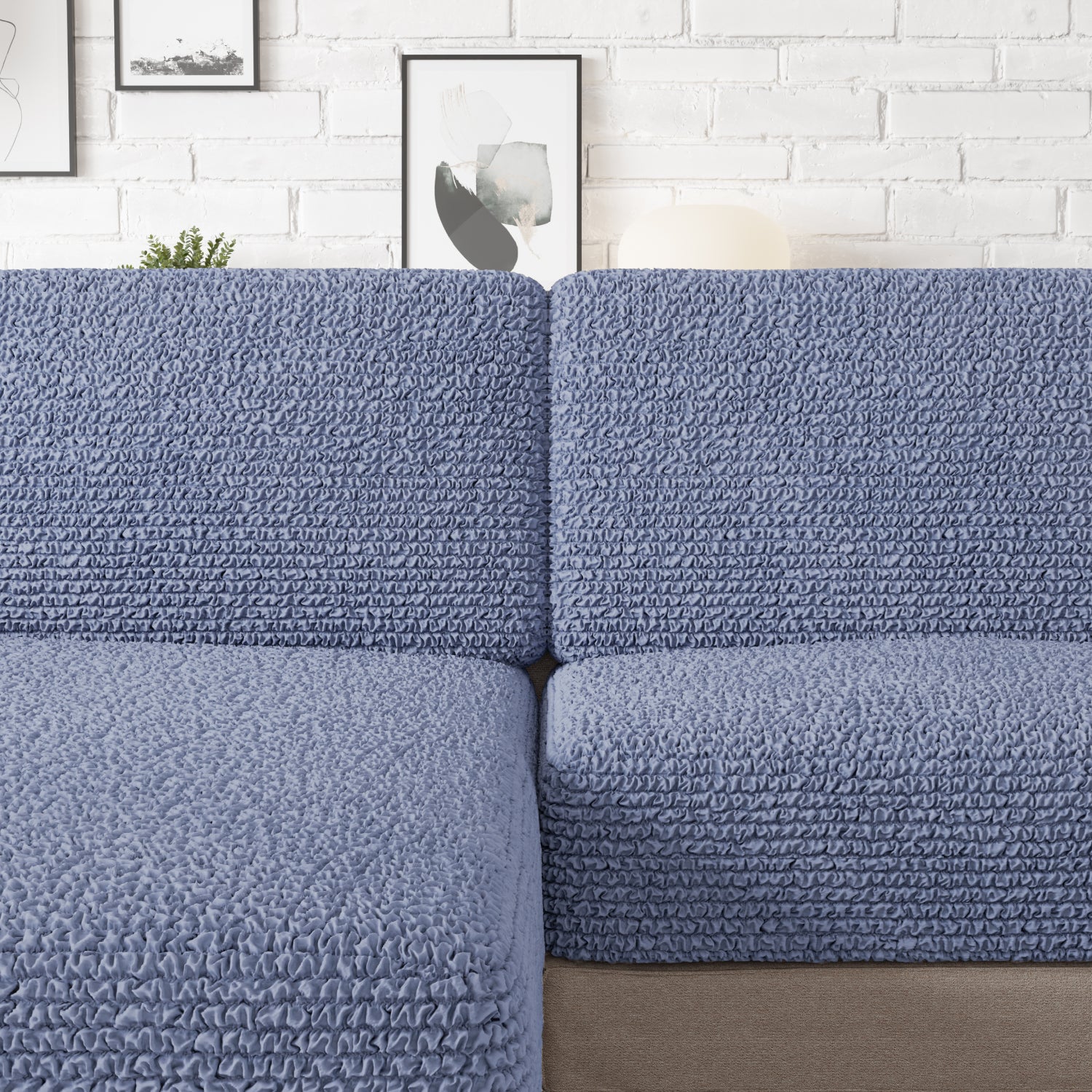 Blue Chaise Seat Cushion Cover, Microfibra Collection