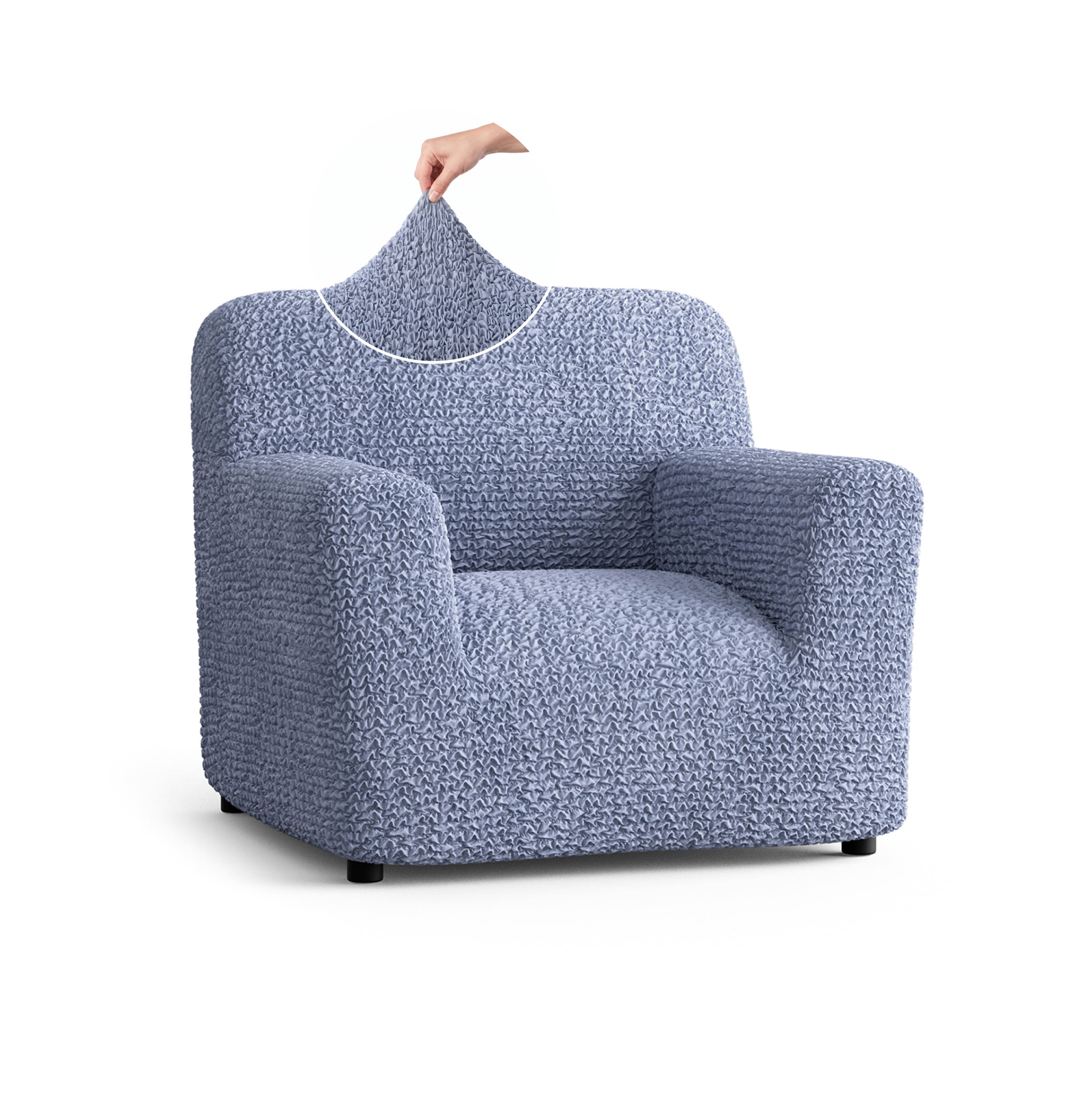 Armchair Slipcover, Comfort Collection – Blue, front view | Blue