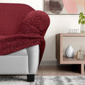 Burgundy Wingback Chair Slipcover, Microfibra Collection