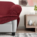 Burgundy Large Corner Sofa Slipcover, Microfibra Collection