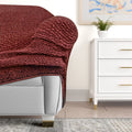 Burgundy Chaise Lounge Slipcover, Mille Righe Collection