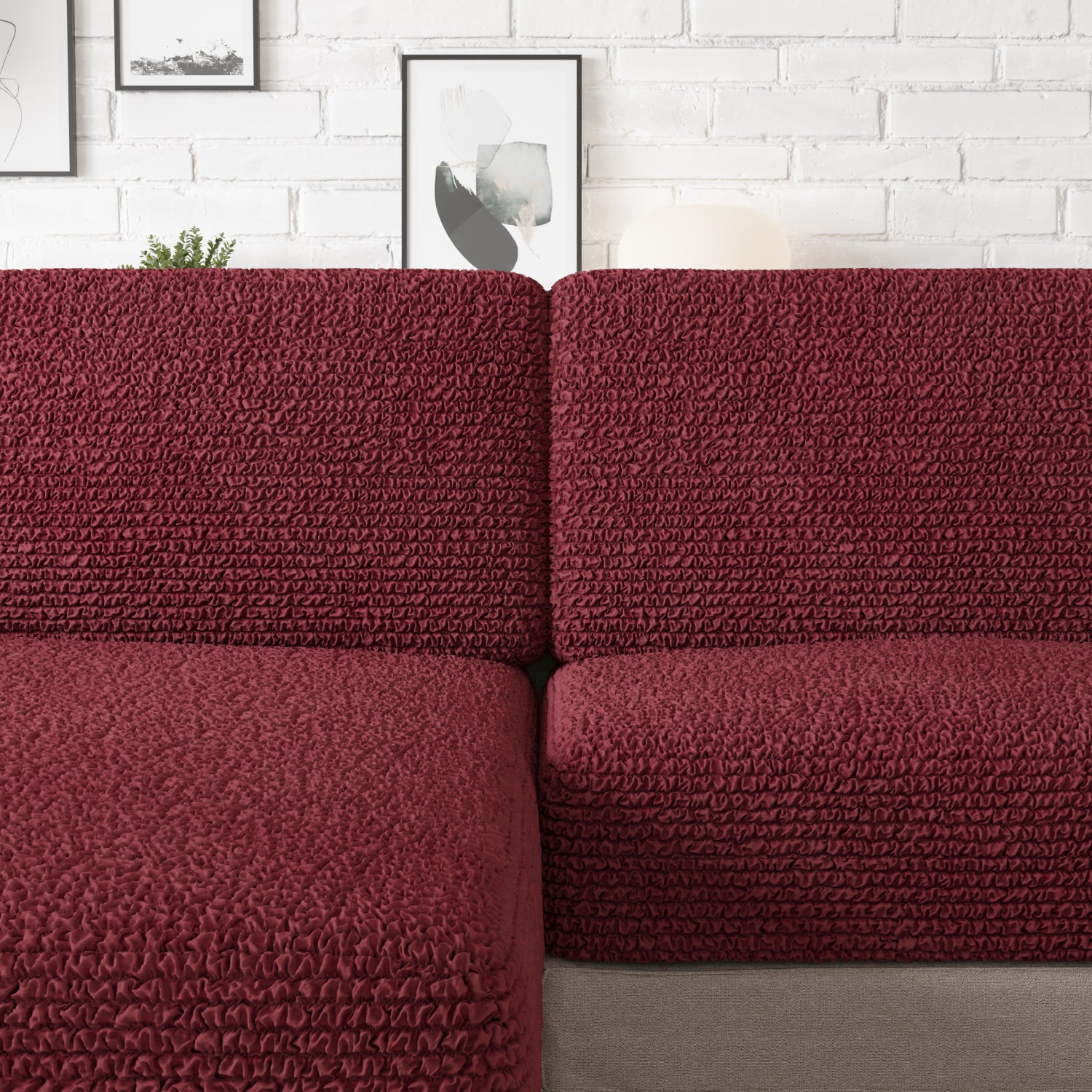 Burgundy Chaise Seat Cushion Cover, Microfibra Collection