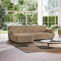 Tan L-Shaped Sofa Slipcover (Left Chaise), Fuco Cotton Collection