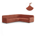 Terracotta Corner Sofa Slipcover, Fuco Cotton Collection