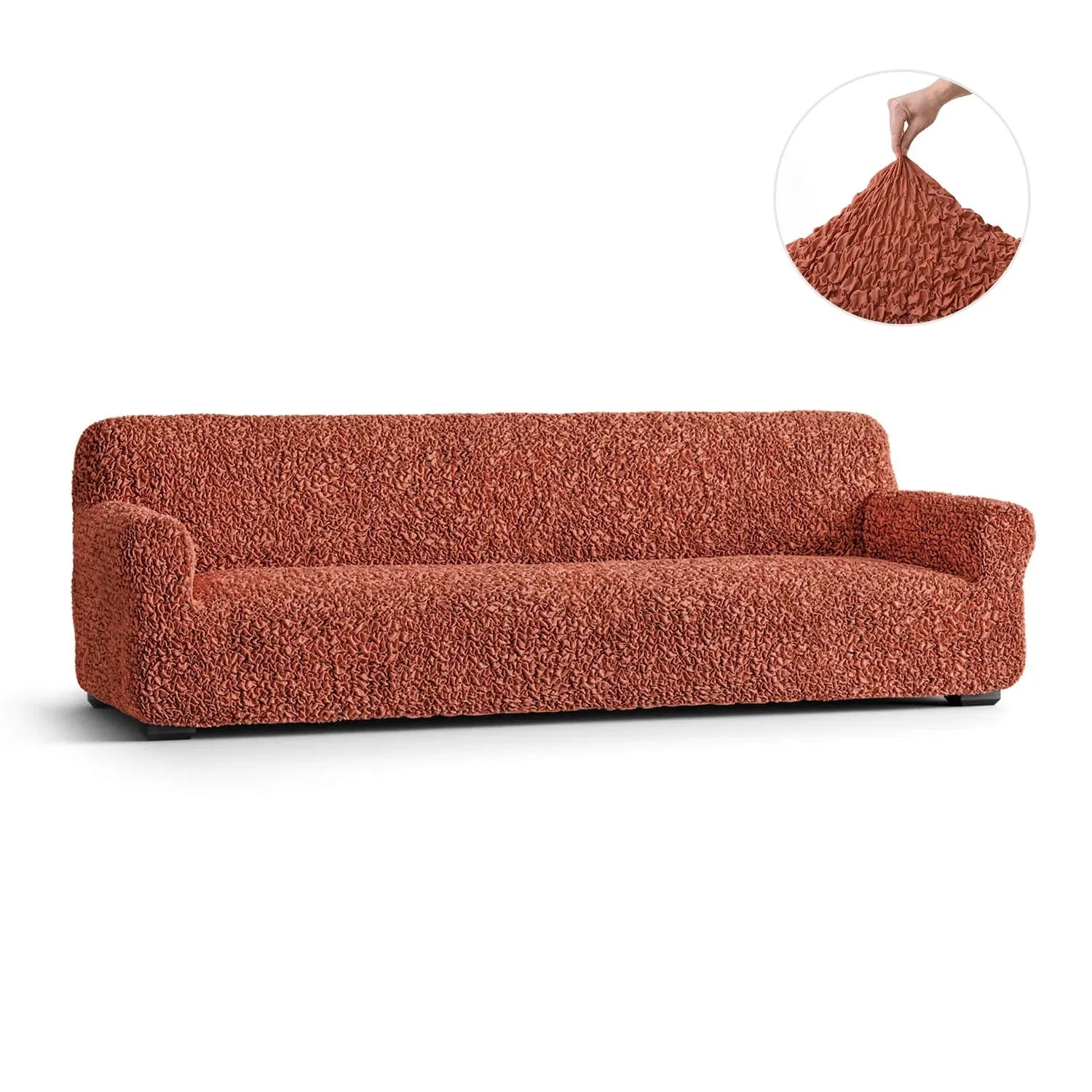 Terracotta Sofa 4 Seater Slipcover, Fuco Cotton Collection