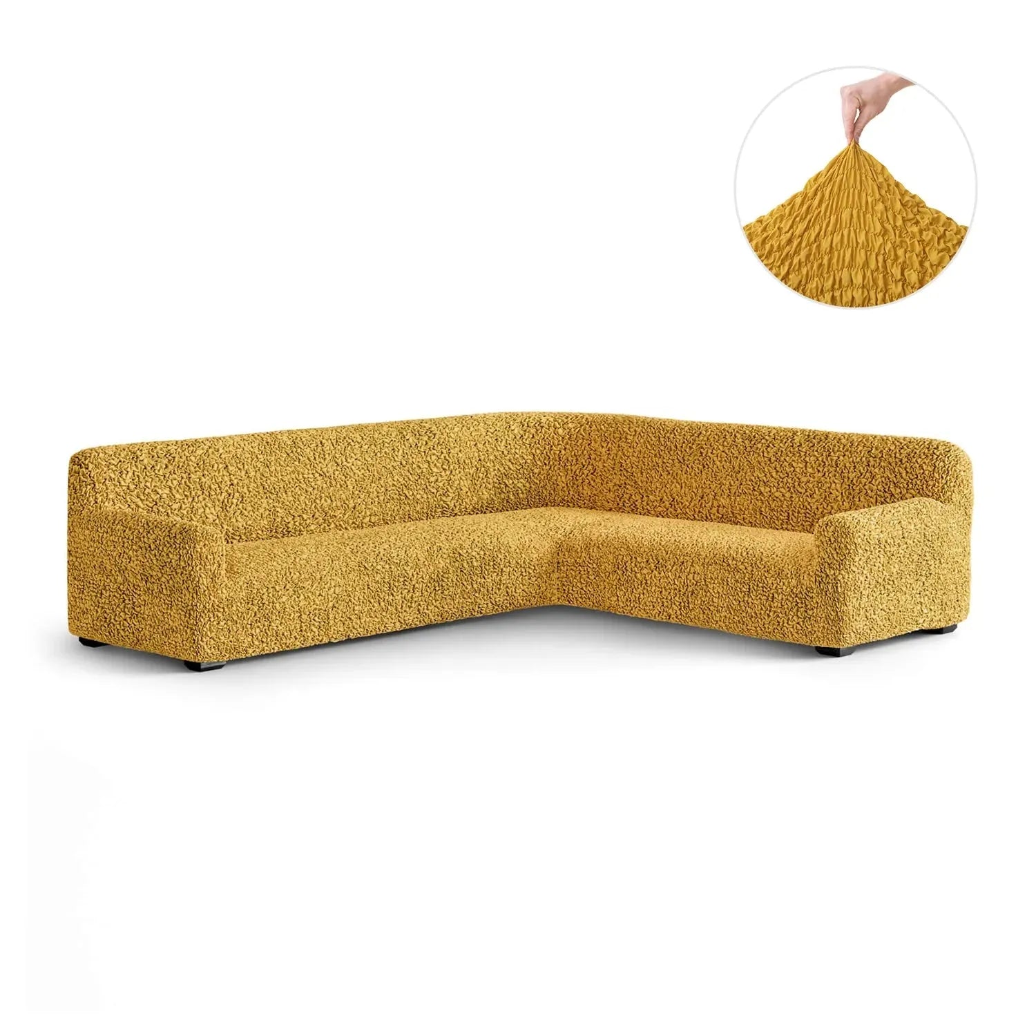 Mustard Yellow Corner Sofa Slipcover, Fuco Cotton Collection