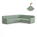 Sage Green Corner Sofa Slipcover, Fuco Cotton Collection