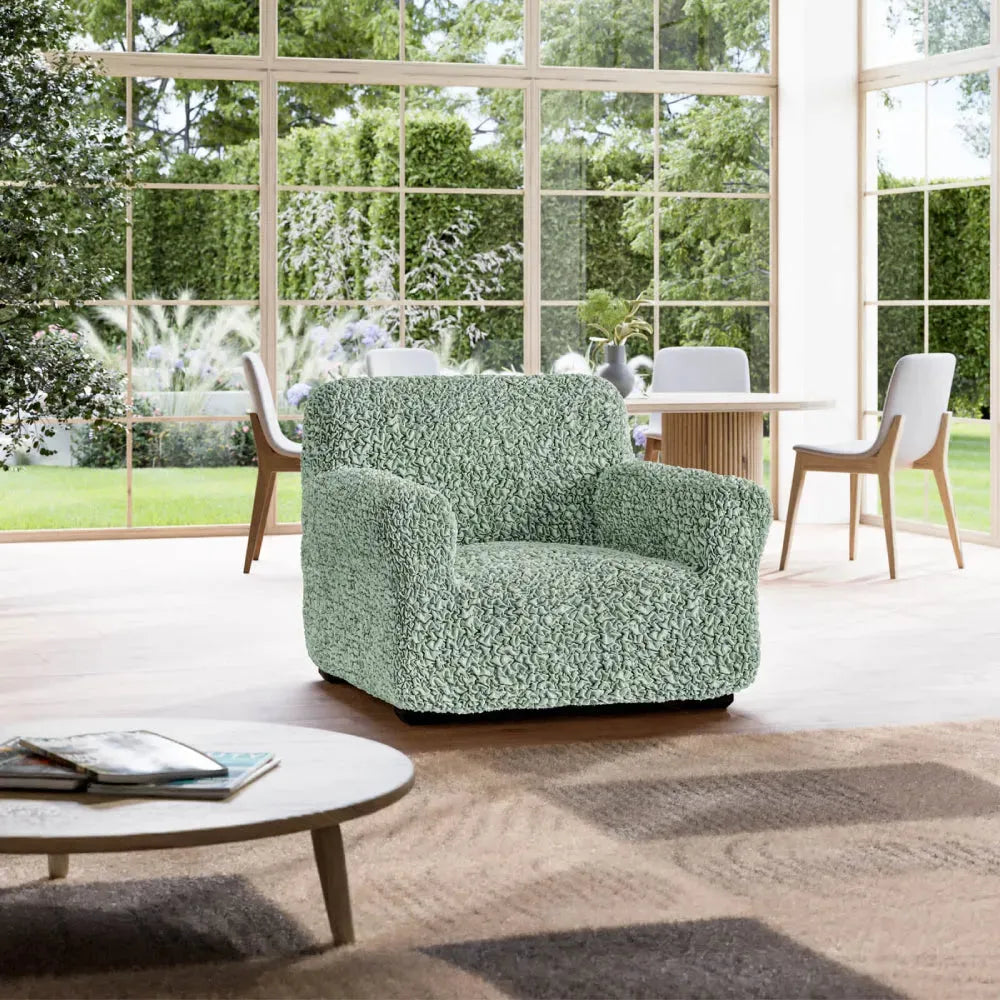 Sage Green Armchair Slipcover, Fuco Cotton Collection