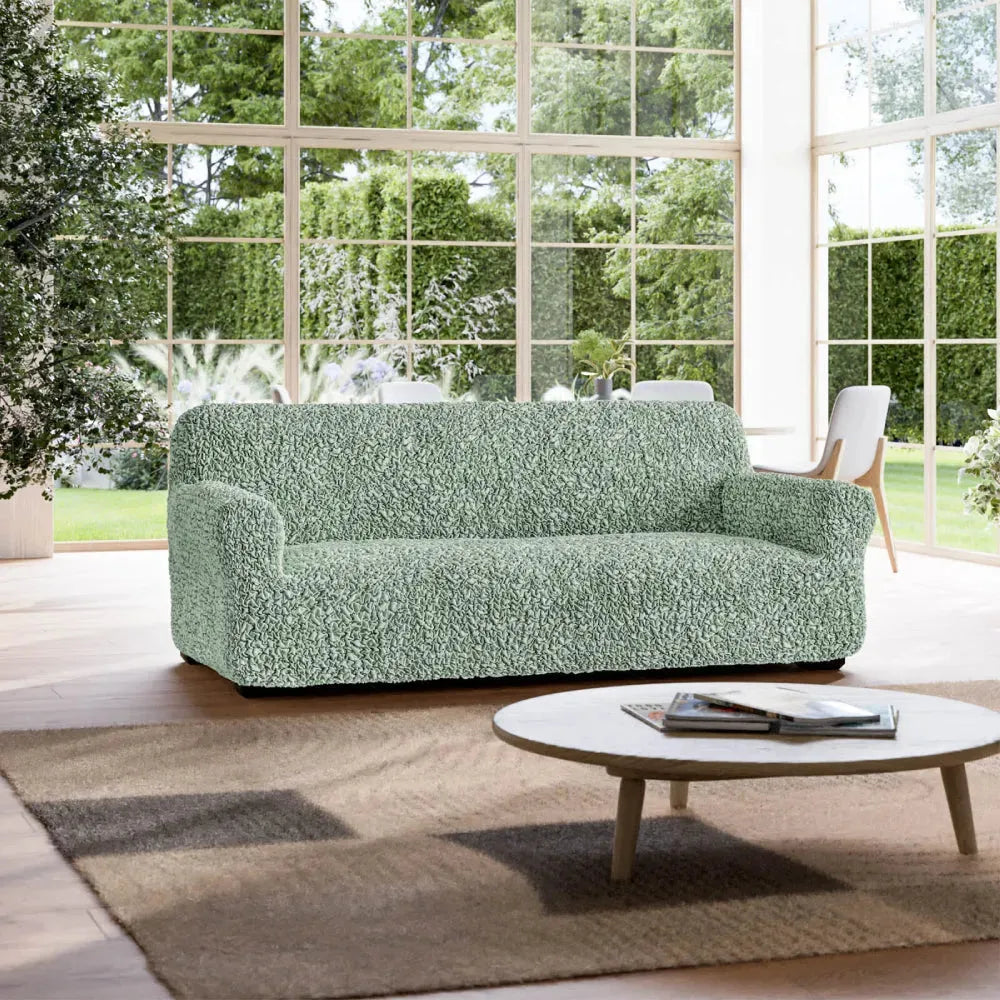 Sage Green Sofa 3 Seater Slipcover, Fuco Cotton Collection