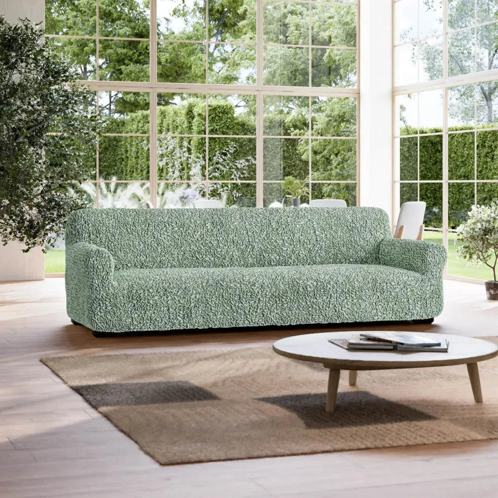 Sage Green Sofa 4 Seater Slipcover, Fuco Cotton Collection