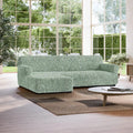 Sage Green L-Shaped Sofa Slipcover (Left Chaise), Fuco Cotton Collection