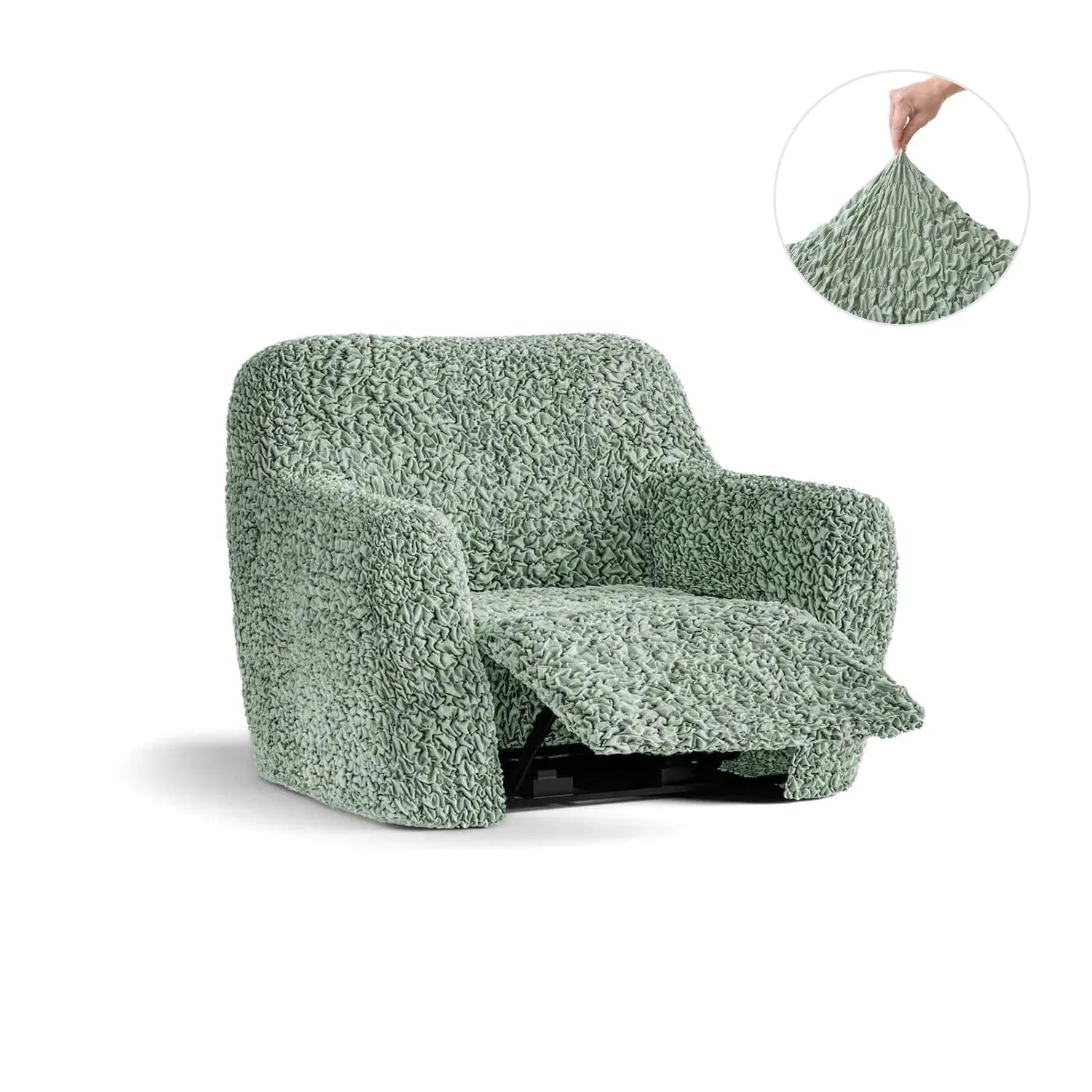 Sage Green Reclining Armchair Slipcover, Fuco Cotton Collection