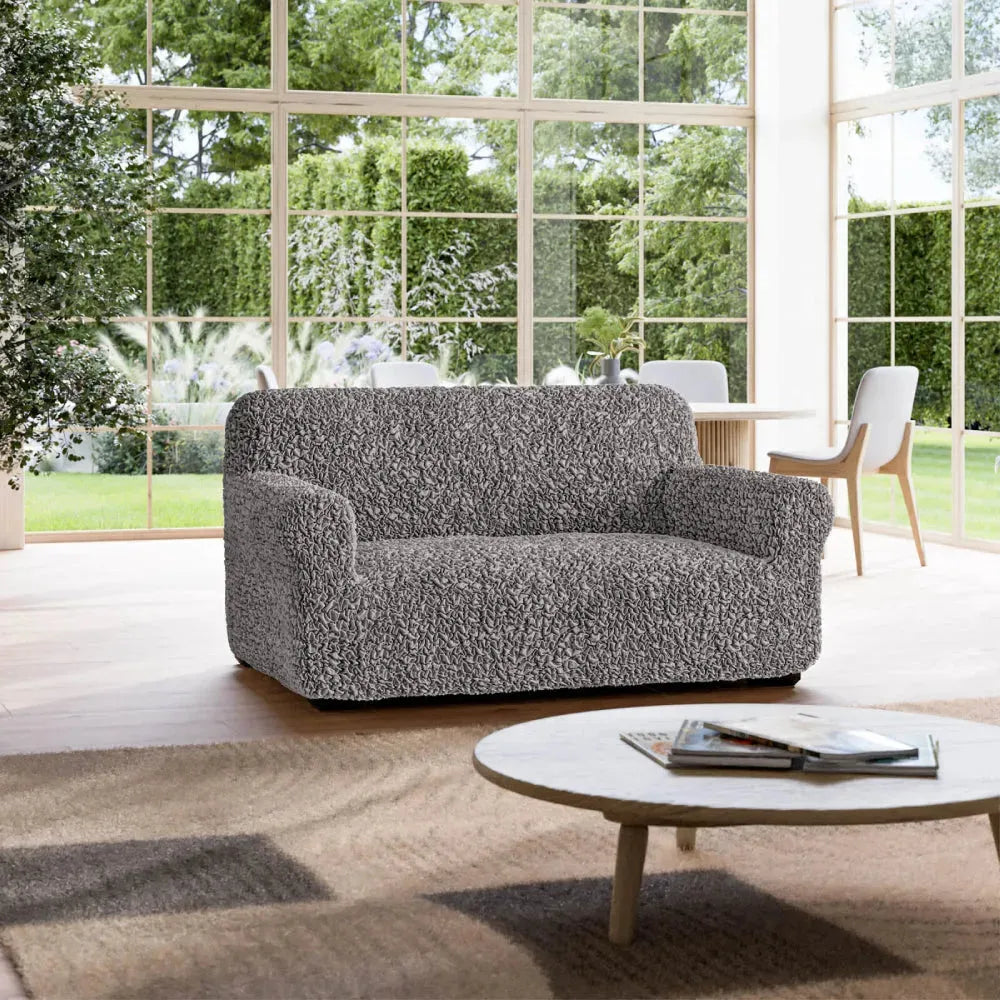 Grey Loveseat 2 Seater Slipcover, Fuco Cotton Collection