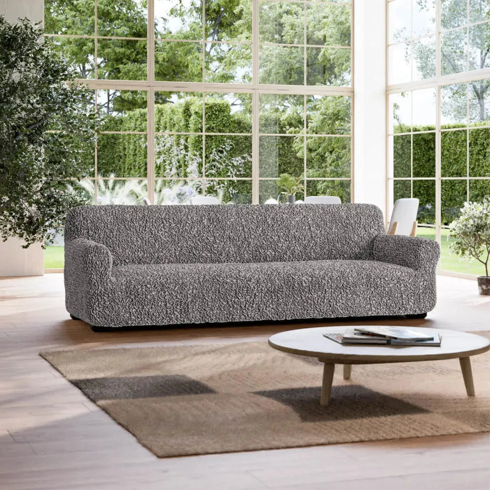 Grey Sofa 4 Seater Slipcover, Fuco Cotton Collection