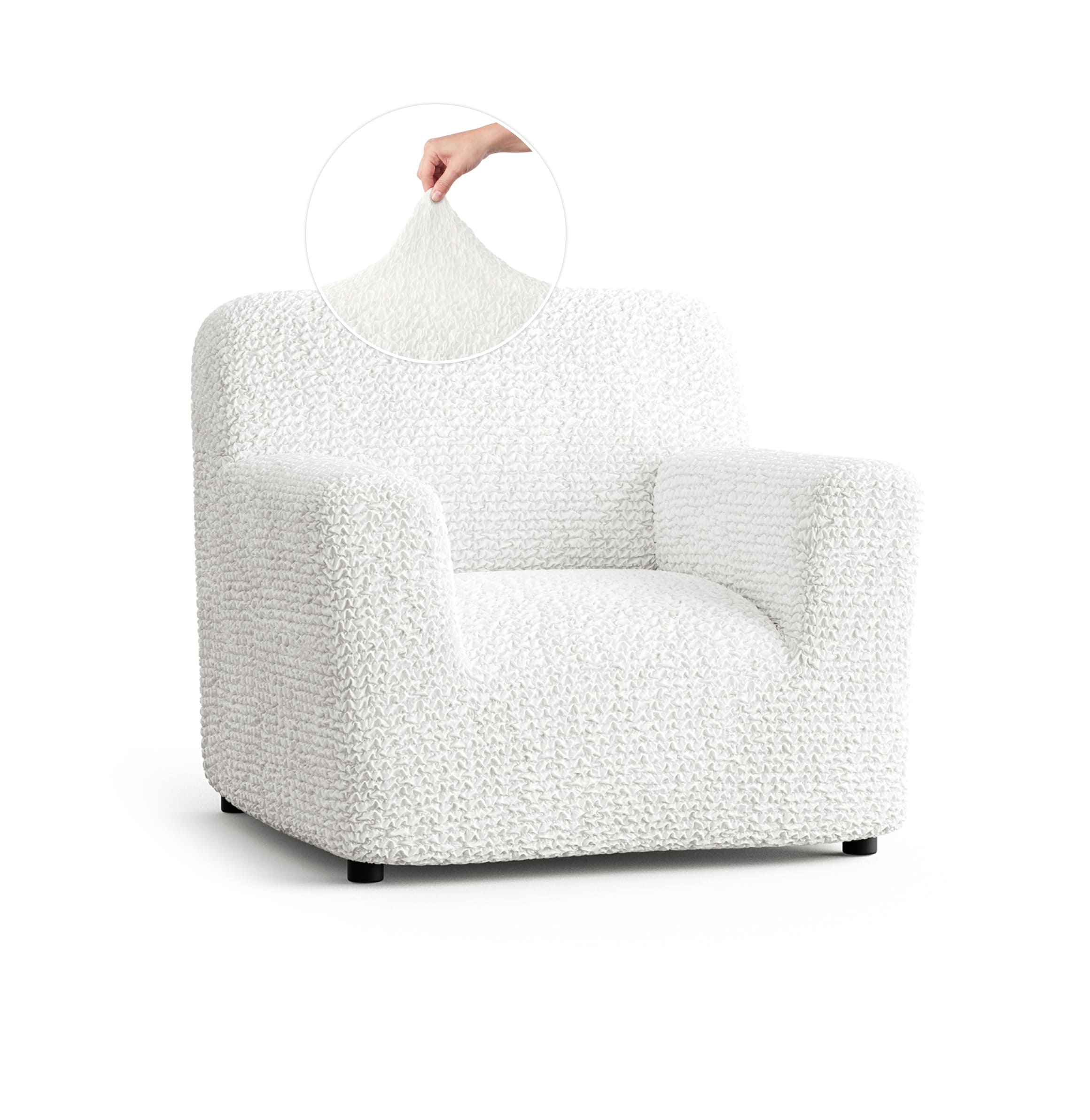Armchair Slipcover, Comfort Collection – Crisp White, front view | Crisp White