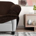 Dark Brown L-Shaped Sofa Slipcover (Right Chaise), Microfibra Collection