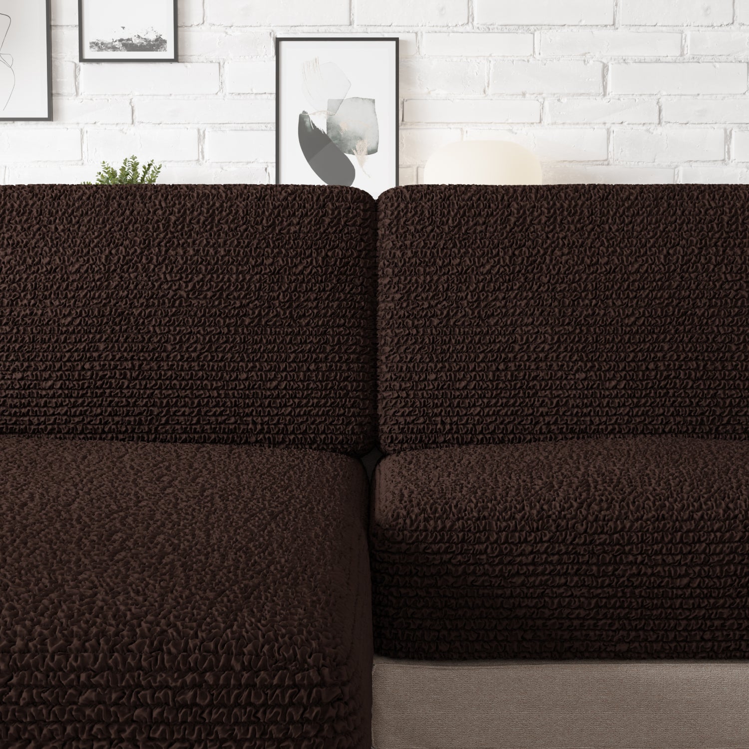 Dark Brown Chaise Seat Cushion Cover, Microfibra Collection