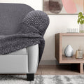 Dark Grey L-Shaped Sofa Slipcover (Right Chaise), Microfibra Collection