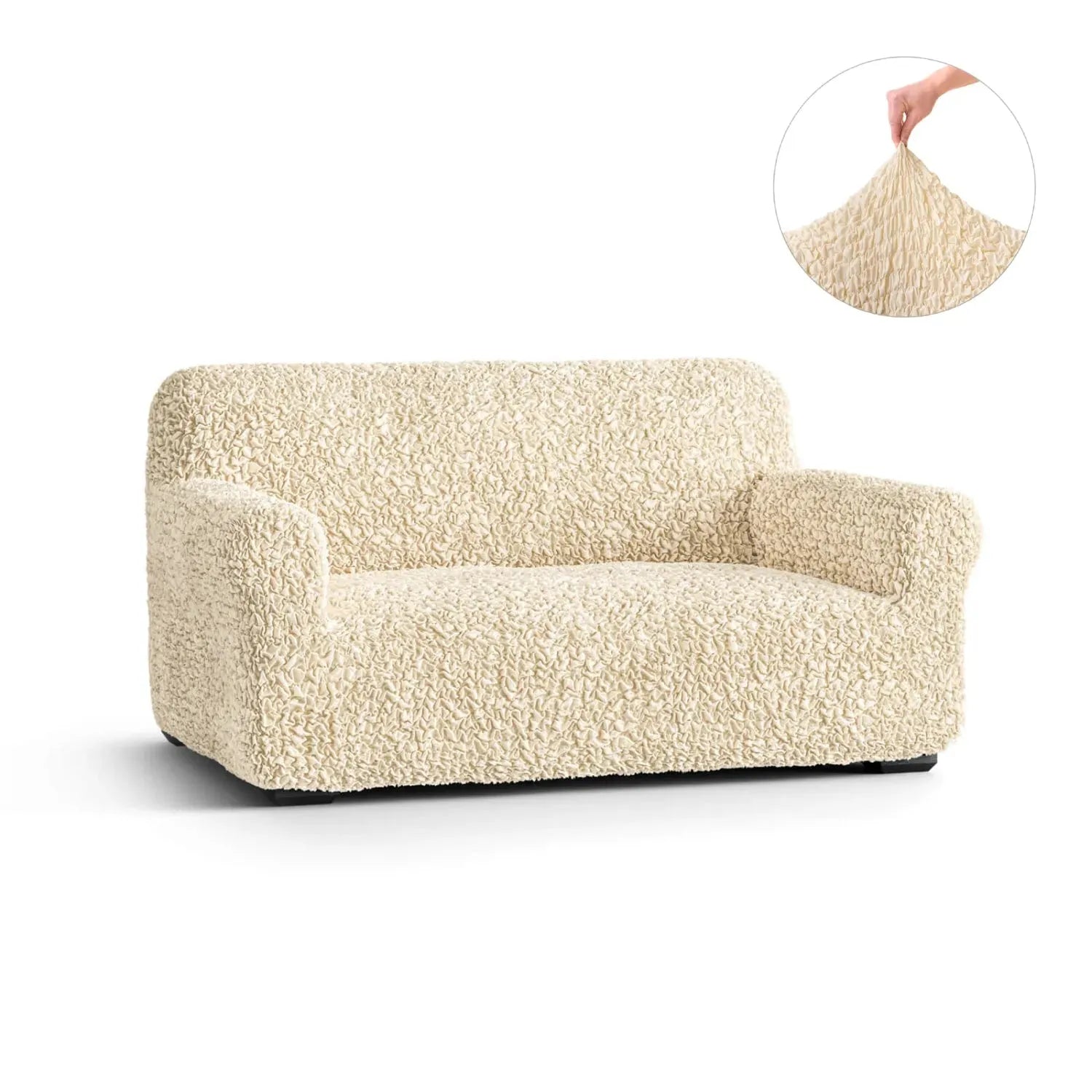 Cream Loveseat 2 Seater Slipcover, Fuco Cotton Collection