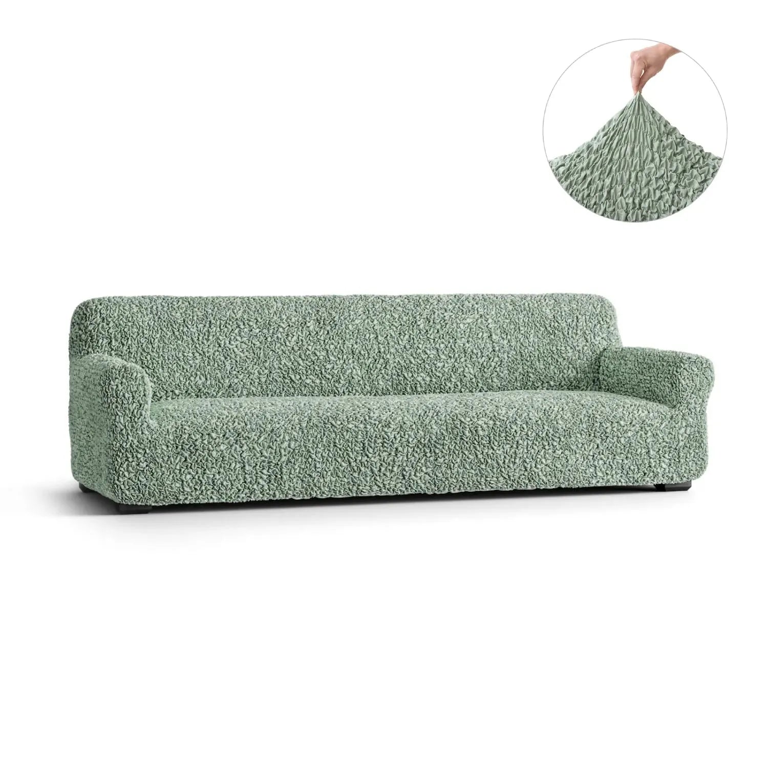 Sage Green Sofa 4 Seater Slipcover, Fuco Cotton Collection