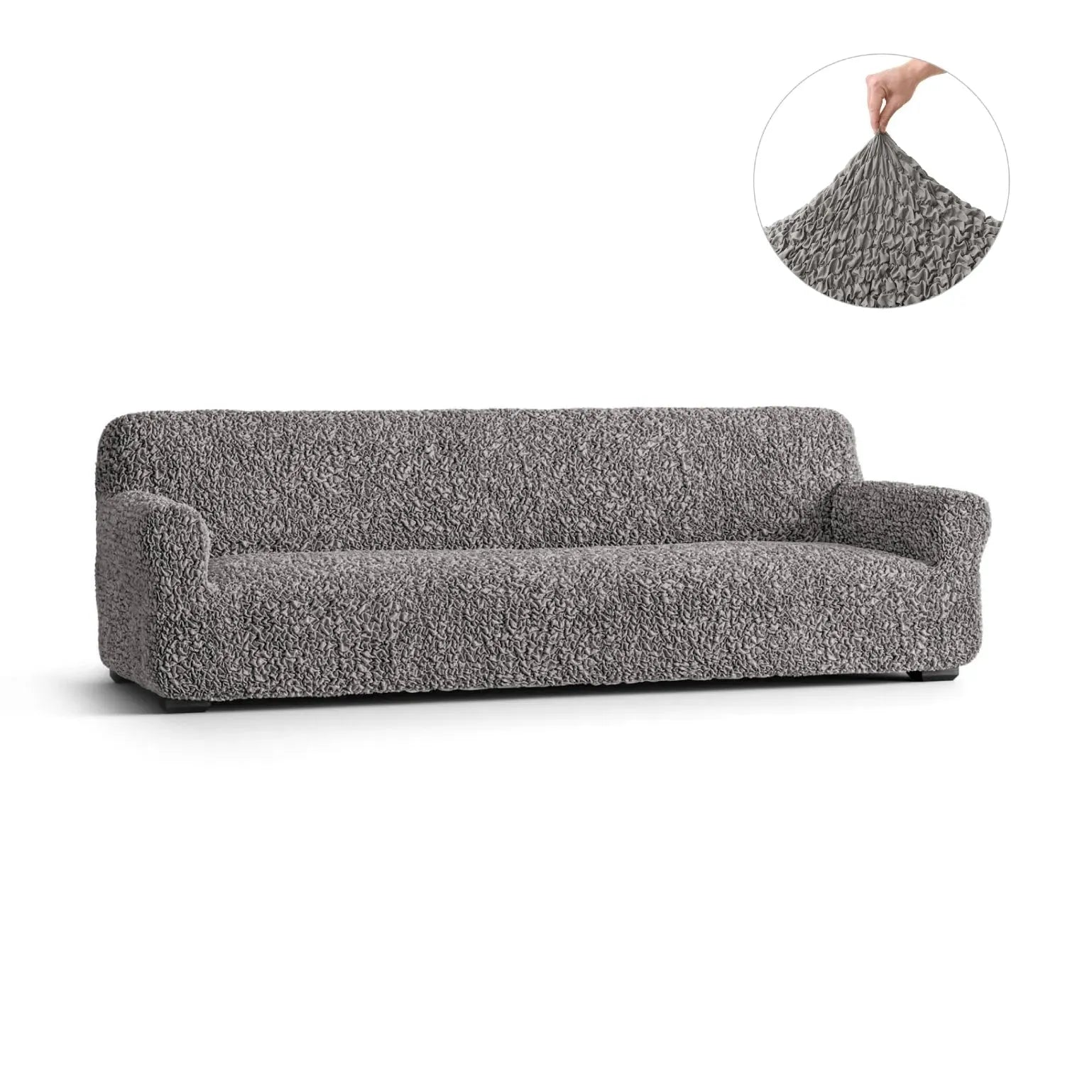 Grey Sofa 4 Seater Slipcover, Fuco Cotton Collection