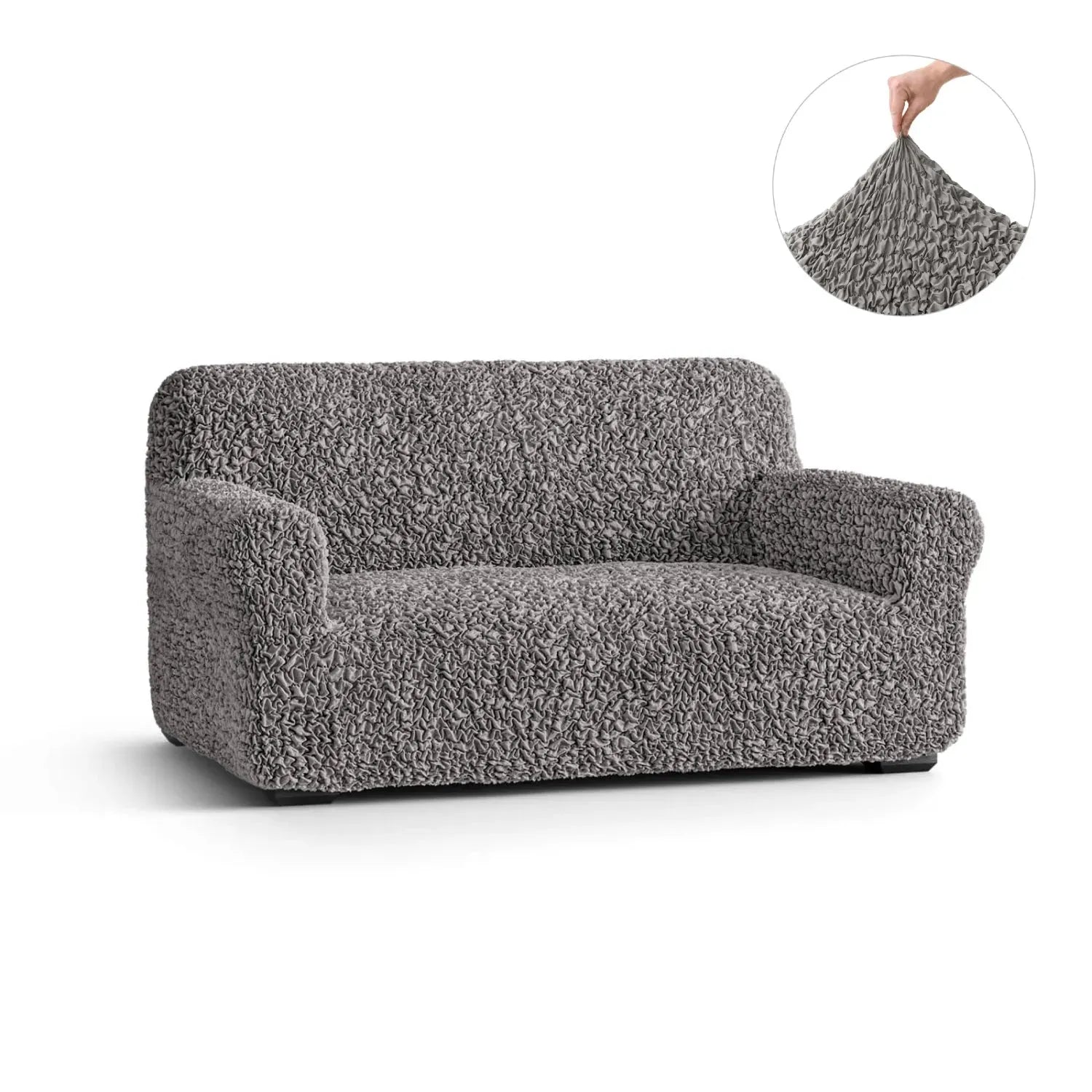 Grey Loveseat 2 Seater Slipcover, Fuco Cotton Collection