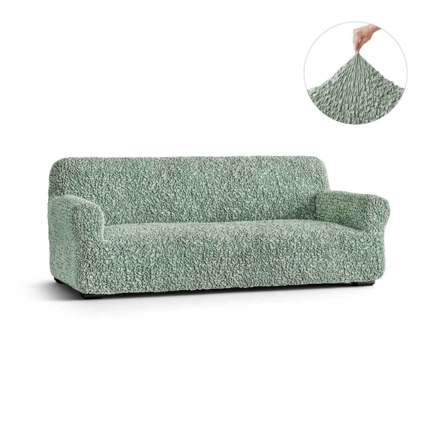 Sage Green Sofa 3 Seater Slipcover, Fuco Cotton Collection