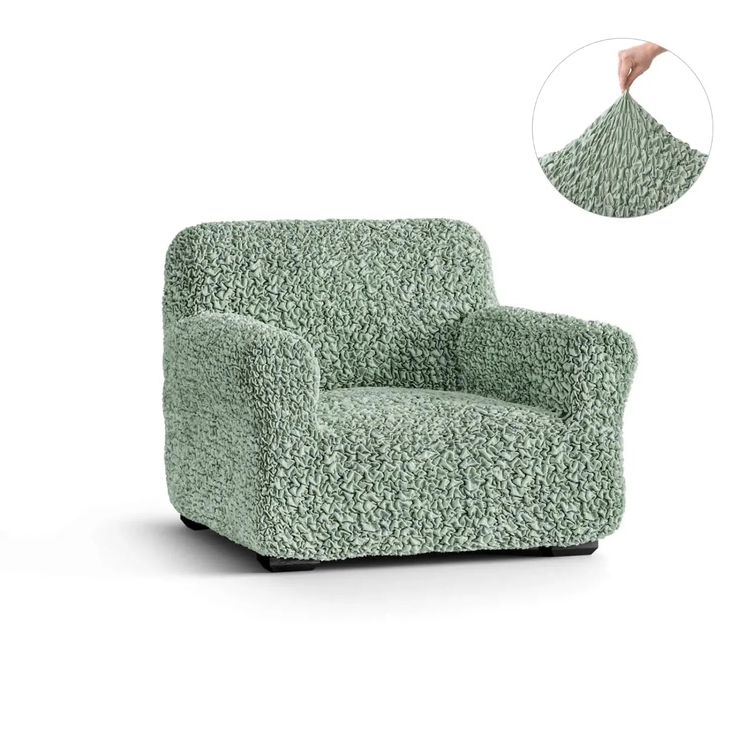 Sage Green Armchair Slipcover, Fuco Cotton Collection